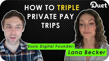 Podcast card: How to Triple Private Pay Trips, with Essio Digital founder Lana Becker